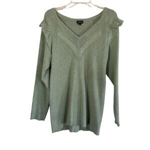 Torrid Mixed Stitch Ruffle Sleeve Pullover Sweater 4X